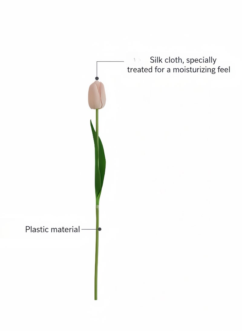 12 PCS Real Touch Pink Tulip Artificial Flowers Bouquet - 47.5cm Lifelike Fake Tulip Bundle, Ideal for Home, Wedding, Hotel, Office & Party Decoration - Image 4