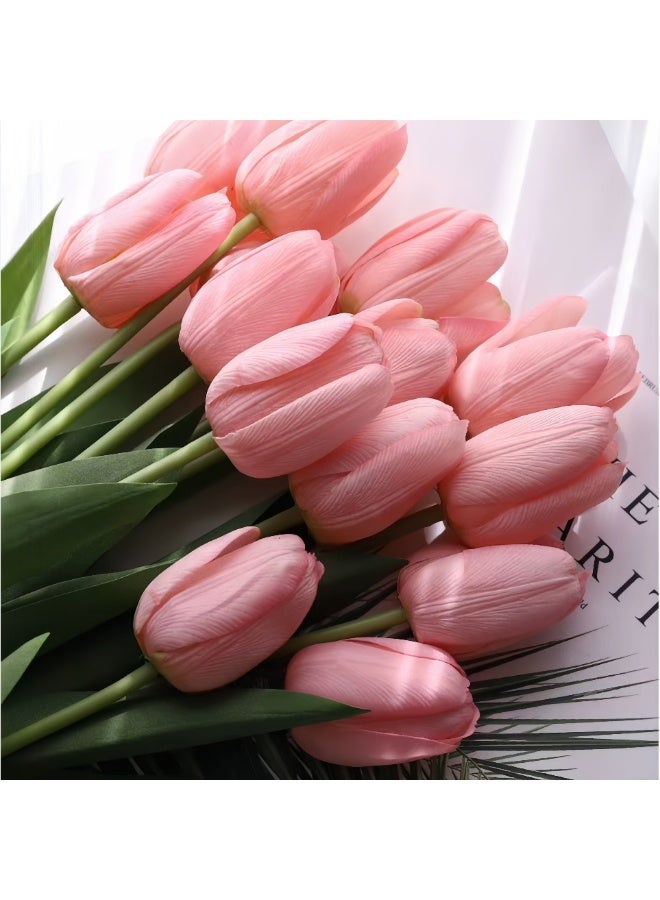 12 Pcs Pink Artificial Tulip Flowers | Real Touch | Home & Wedding Decor - Image 5