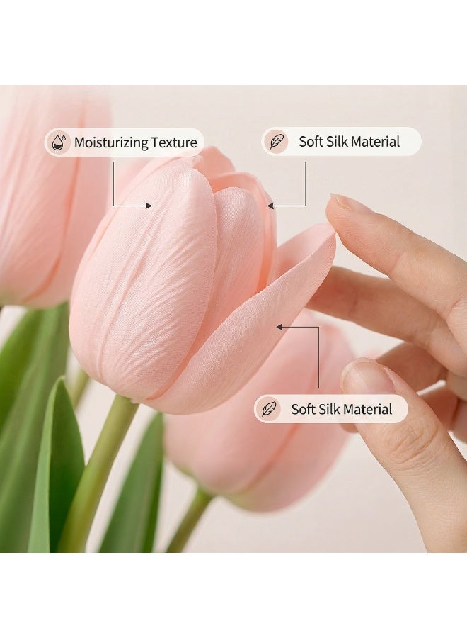12 Pcs Pink Artificial Tulip Flowers | Real Touch | Home & Wedding Decor - Image 3