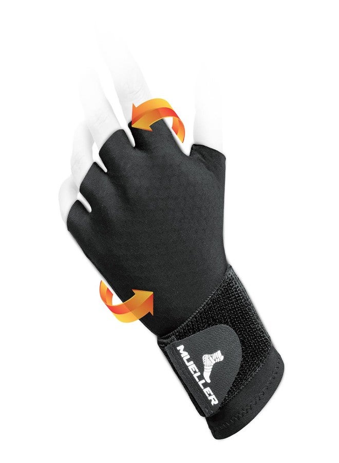 Mueller Sports Medicine Compression Glove for Men and Women, Hand & Wrist Pain Relief Support, Ideal for Carpal Tunnel, Arthritis, Fits Right or Left, Black, One Size - Image 1