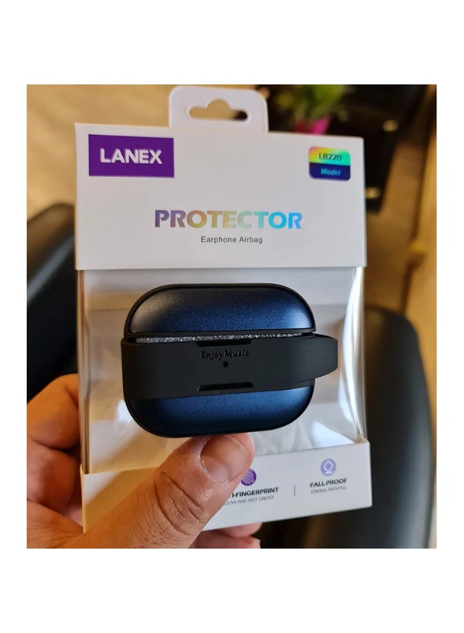 LANEX LB220 TWS Protective Case, Shockproof and Scratch-Resistant Silicone Cover for Wireless Earbuds, Lightweight Anti-Slip Design with Precise Cutouts, Full Protection with Keychain Clip – Black - Image 1