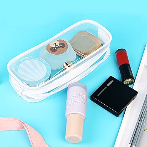 Odowalker 20 Pcs PVC Pencil Bag Clear Pencil Case with Zipper Bulk Big Capacity Makeup Pouch Clear Travel Toiletry Bag for School Office Stationery and Travel - Image 5