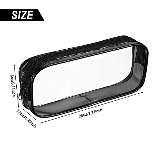 Odowalker 20 Pcs PVC Pencil Bag Clear Pencil Case with Zipper Bulk Big Capacity Makeup Pouch Clear Travel Toiletry Bag for School Office Stationery and Travel - Image 2