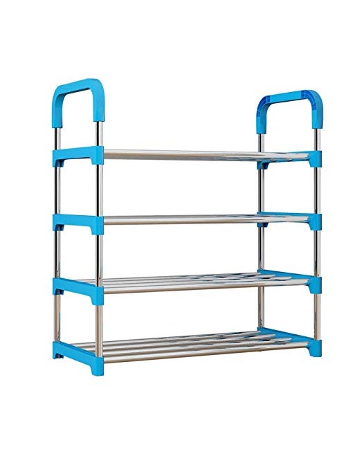 Three Secondz Three Secondz 4 Layers Free Standing Shoe Storage Study Room Office Racks and Shelves of Steel Rack Plastic Shoe Racks for Home Iron Shoe Racks Metal  - Image 4