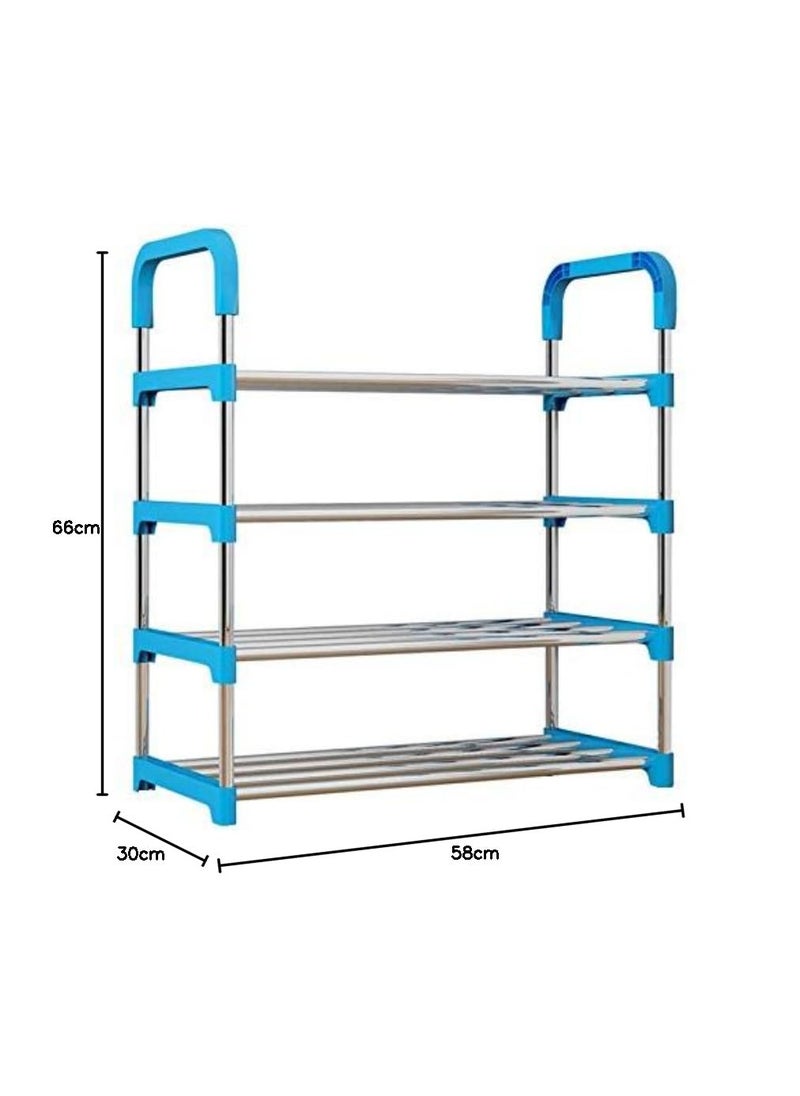 Three Secondz Three Secondz 4 Layers Free Standing Shoe Storage Study Room Office Racks and Shelves of Steel Rack Plastic Shoe Racks for Home Iron Shoe Racks Metal  - Image 2