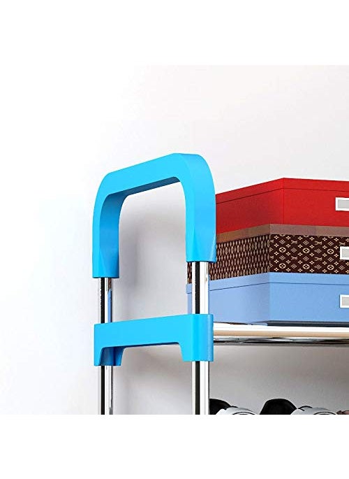 Three Secondz Three Secondz 4 Layers Free Standing Shoe Storage Study Room Office Racks and Shelves of Steel Rack Plastic Shoe Racks for Home Iron Shoe Racks Metal  - Image 5