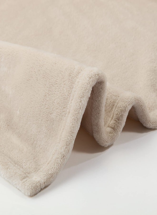 SERTA Cozy Plush Thick Fuzzy Super Soft Lightweight Throw Blanket for Bed, Couch, or Travel, Queen (90 in x 90 in), Taupe - Image 4