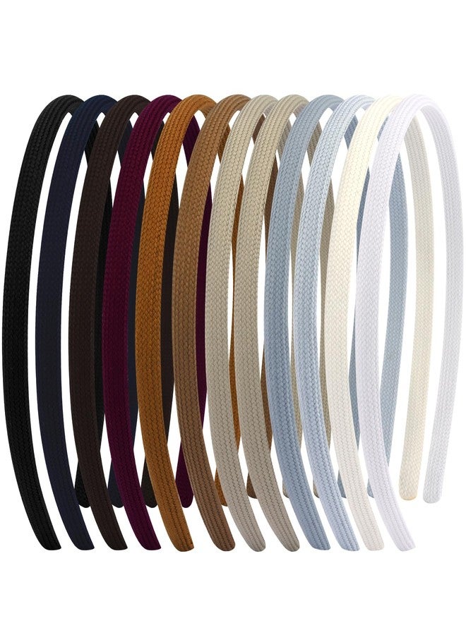 Vovii 12Pcs Thin Headbands For Women Girls No Headache Pressure Comfortable Headbands for Women Non Slip Fabric Skinny Narrow Hairbands Head Bands for Women's Hair Accessories - Image 1