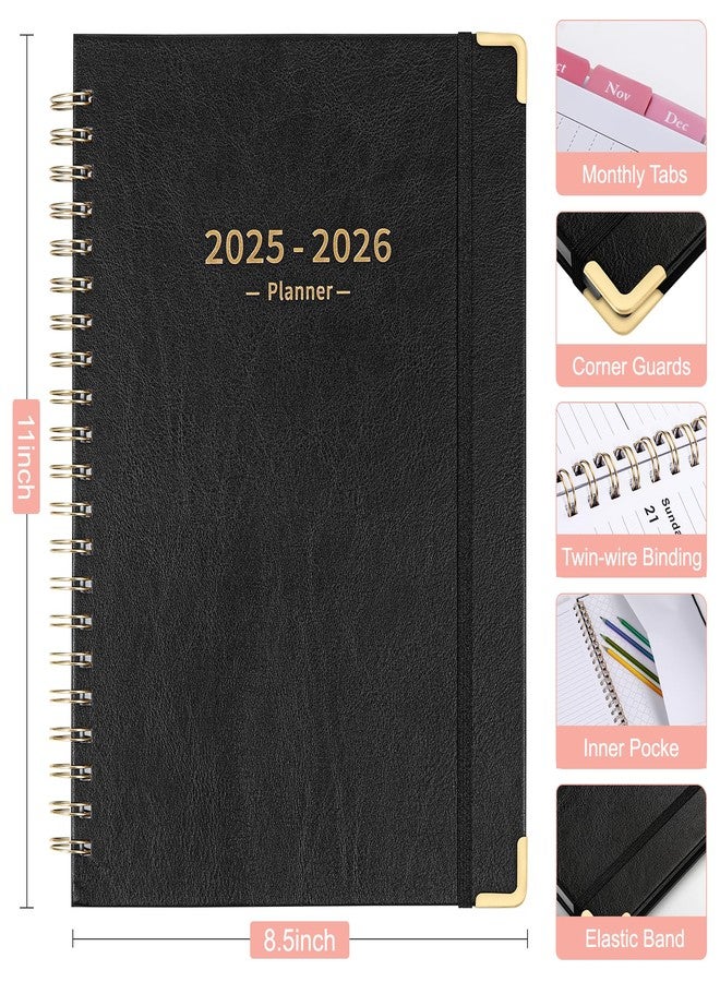 Fetinar July 2025 - June 2026 Planner,Academic Planner 2025-2026, Hardcover Weekly & Monthly Agenda Planning Book, 8.5" x 11", Daily Calendar with Tabs, College School Organizer for Student Teacher (Black) - Image 2