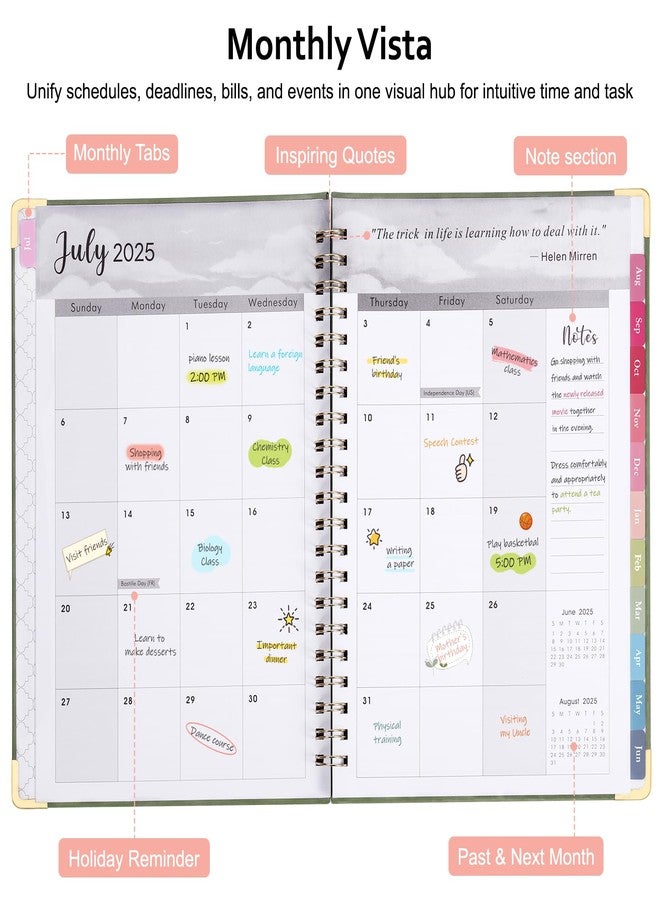 Fetinar July 2025 - June 2026 Planner,Academic Planner 2025-2026, Hardcover Weekly & Monthly Agenda Planning Book, 8.5" x 11", Daily Calendar with Tabs, College School Organizer for Student Teacher (Black) - Image 5