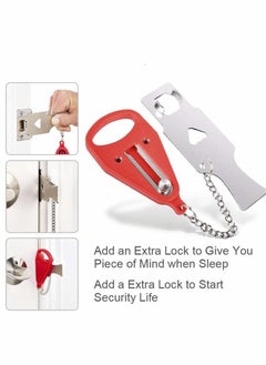 Y&D Portable Door Lock Travel Solid Heavy Duty Perfect for Traveling, Hotel, Home,Apartment,School, Prevent Unauthorized Entry Add Extra Additional Safety and Privacy  - Image 2