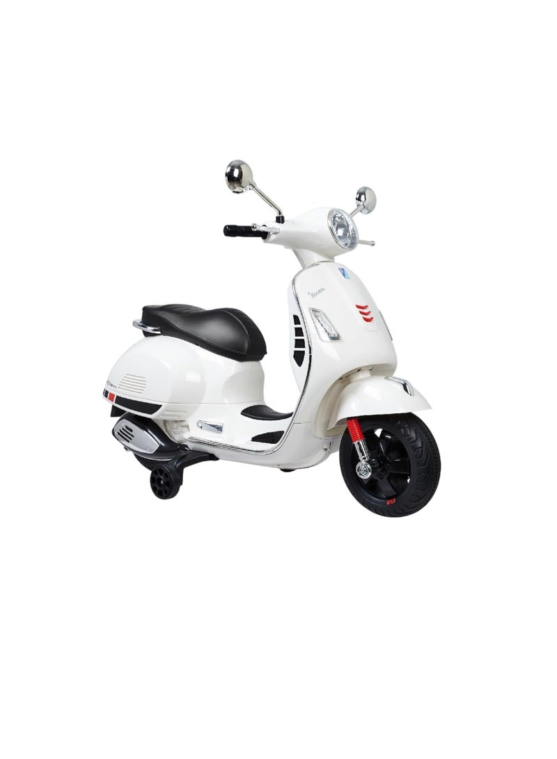 Vespa - Electric Ride On Scooter Bike - 12V - White - Image 1
