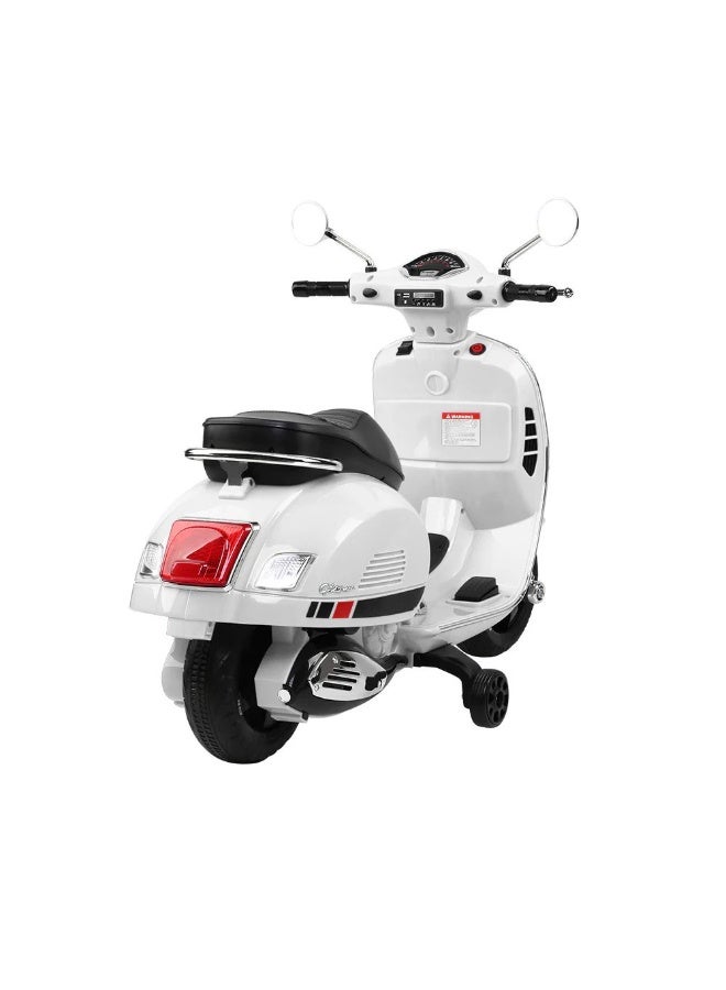 Vespa - Electric Ride On Scooter Bike - 12V - White - Image 3