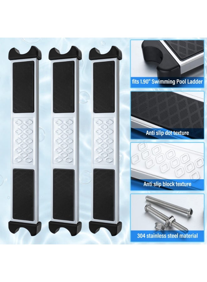 Arabest 3 Set Stainless Steel Pool Ladder Steps Replacement 1.9 Inch Non Slip Swimming Pool Ladder Rung with Bolts Swim Stairs Step Pedal for Above Ground Inground - Image 4