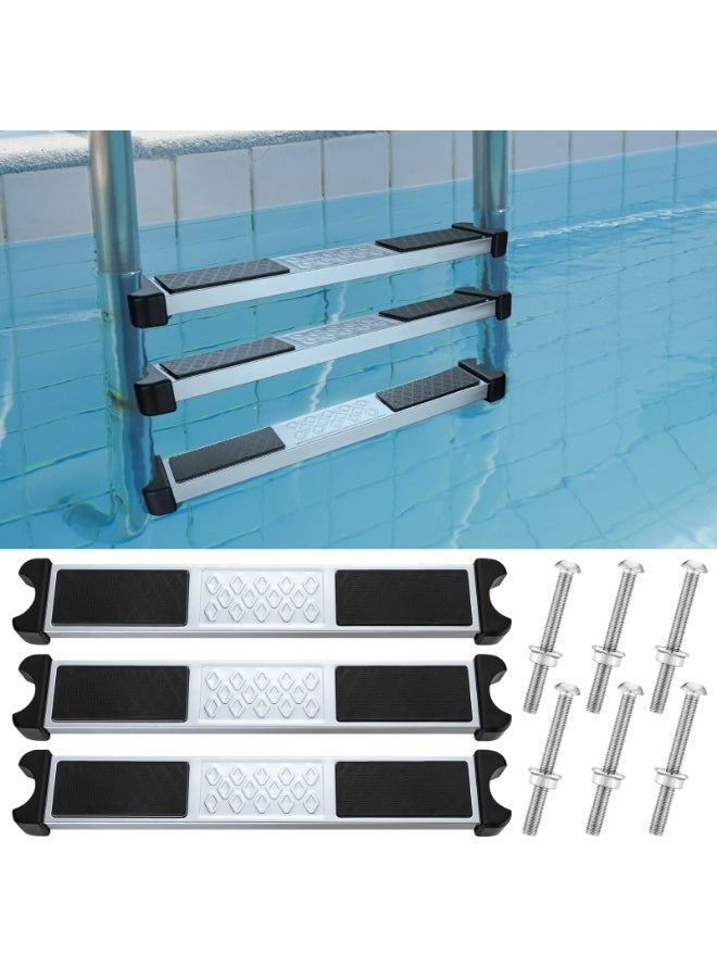 Arabest 3 Set Stainless Steel Pool Ladder Steps Replacement 1.9 Inch Non Slip Swimming Pool Ladder Rung with Bolts Swim Stairs Step Pedal for Above Ground Inground - Image 1
