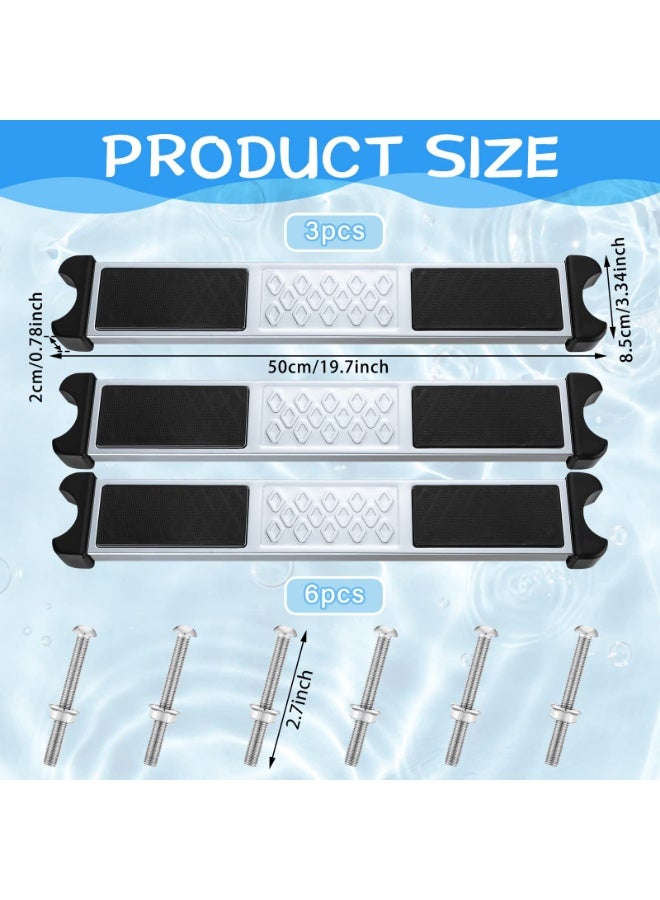 Arabest 3 Set Stainless Steel Pool Ladder Steps Replacement 1.9 Inch Non Slip Swimming Pool Ladder Rung with Bolts Swim Stairs Step Pedal for Above Ground Inground - Image 2