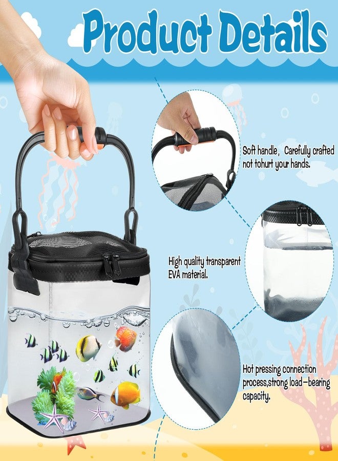 DANHMAO 2 Sets Catch Plastic Beach Aquarium Kit, Release Aquarium Box for Beach with Retractable Net Bag and Transparent Portable Handheld（Black） - Image 3