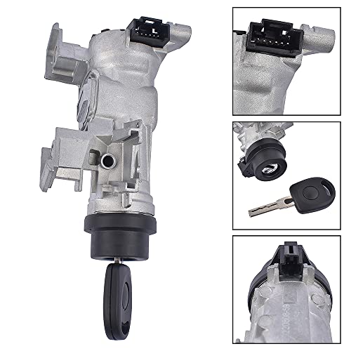 geluoxi مفتاح تشغيل الإشعال مع أسطوانة قفل التوجيه واستبدال المفتاح لسيارات 2003-2013 VW Golf Jetta MK5 Audi A3 TT R8 1K0905851B 1K0905865 GELUOXI - Image 4