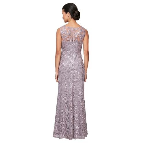 Alex Evenings Women's Long Sleeveless Mother of The Bride Dress with Shawl (Petite and Regular Sizes), Wisteria, 6 - Image 3