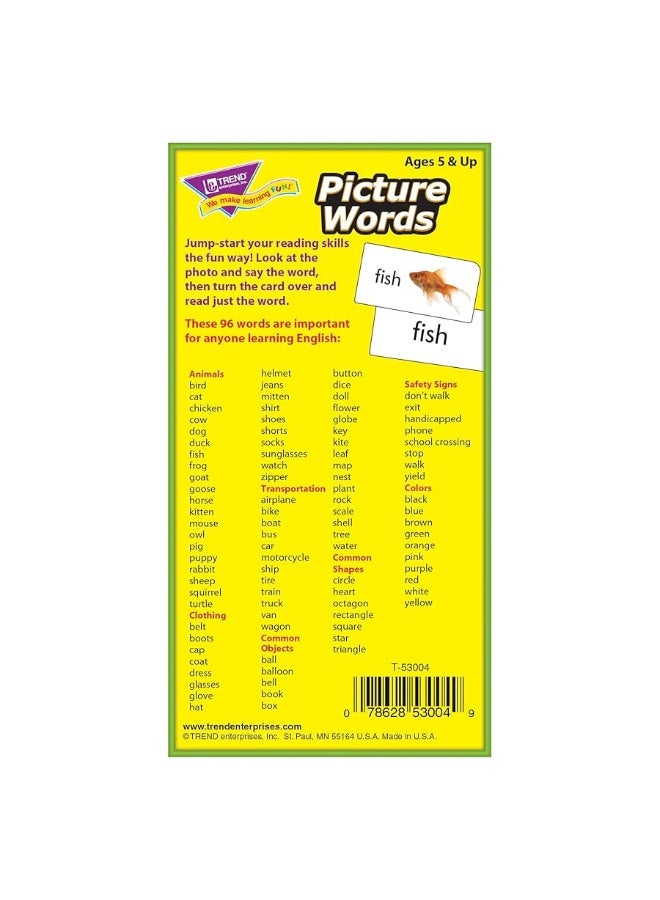 Trend Enterprises: Picture Words Skill Drill Flash Cards, Content-Rich Self-Checking Cards to Practice and Master, Great for Skill Building, 96 Cards Included, Ages 5 and Up - Image 5