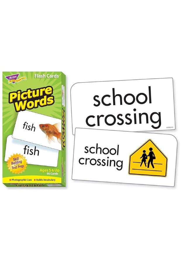 Trend Enterprises: Picture Words Skill Drill Flash Cards, Content-Rich Self-Checking Cards to Practice and Master, Great for Skill Building, 96 Cards Included, Ages 5 and Up - Image 1