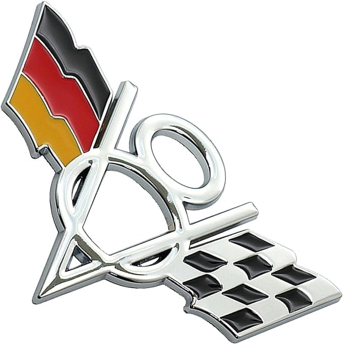 OAN 3D Metal V8 Engine Displacement Logo Racing Decoration Luggage Trunk Tailgate Bumper Badge Sticker Decoration Accessories (V8 Germany) - Image 1