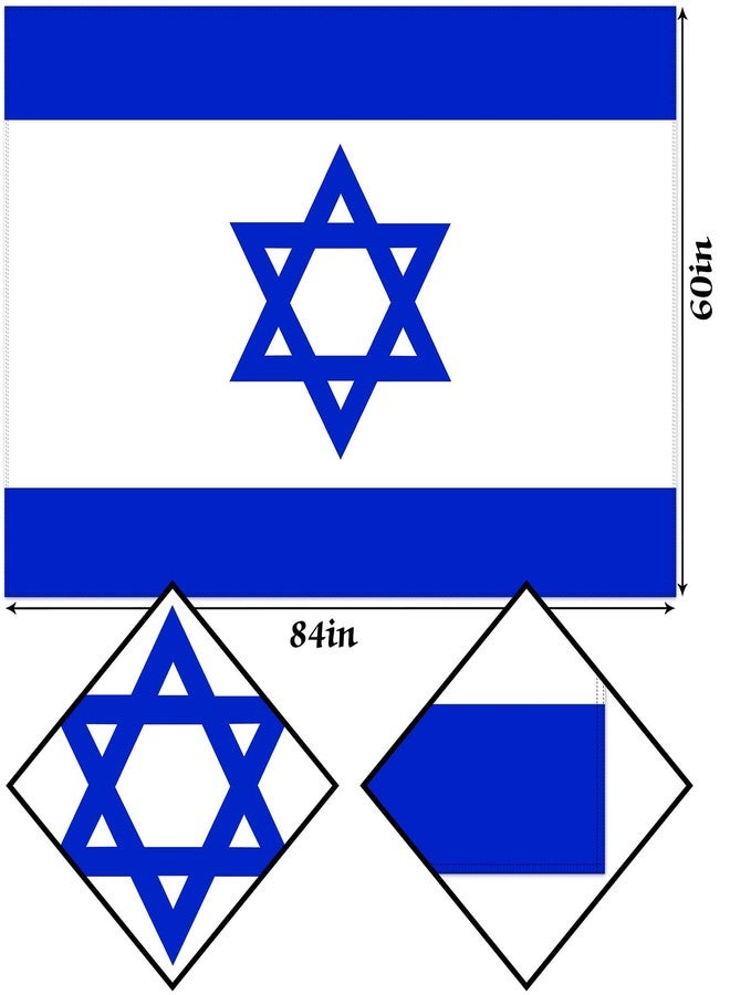 Hafangry Israel Flag Tablecloth Israel Independence Day Decoration Jewish Festival Kitchen Dining Room Home Decor-60×84inch - Image 3