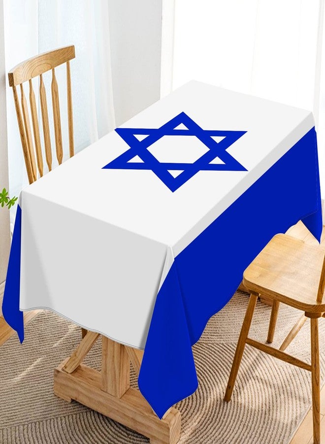 Hafangry Israel Flag Tablecloth Israel Independence Day Decoration Jewish Festival Kitchen Dining Room Home Decor-60×84inch - Image 1