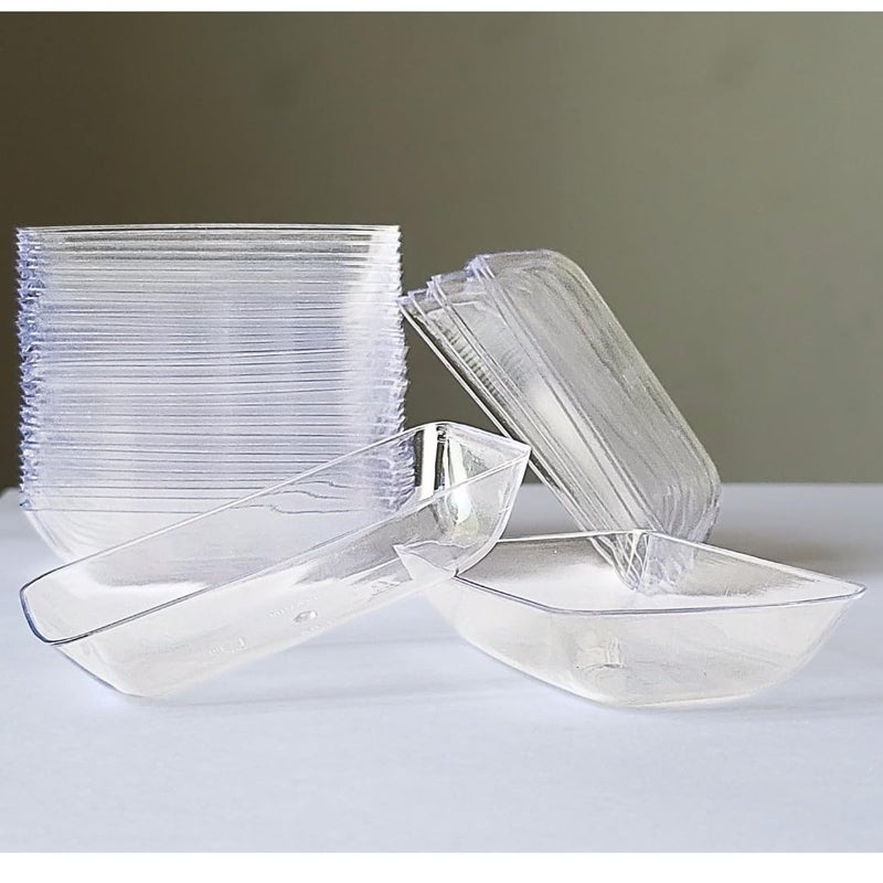 Alpha Basics Transparent Plastic Dessert Plate Bowls (Pack of 20) - Image 1