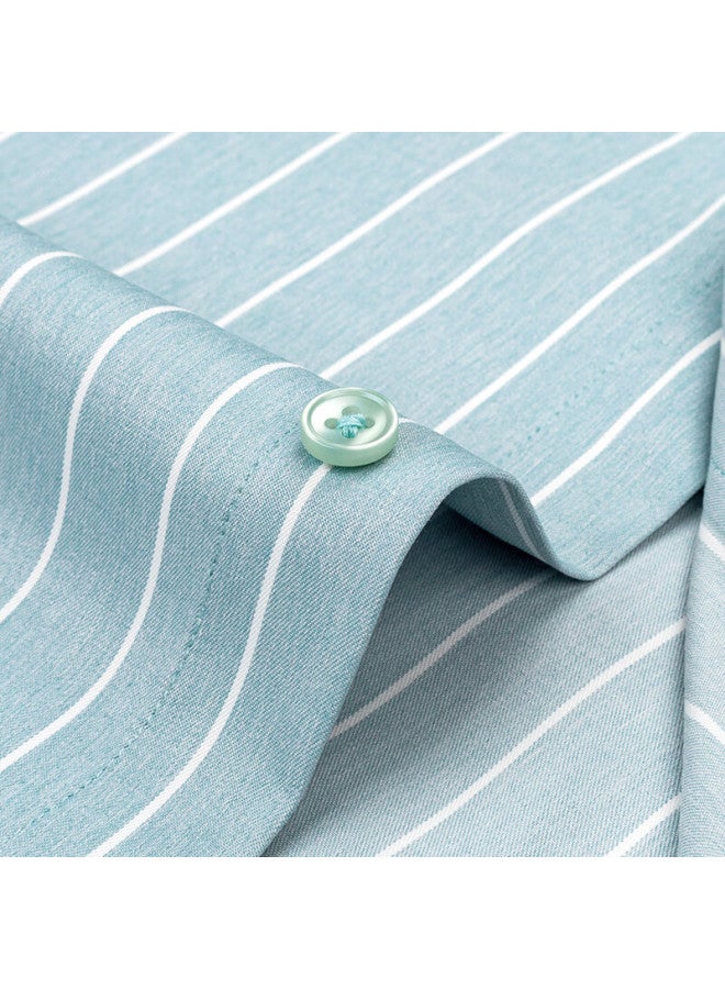 Firs Men's Long Sleeve Shirt, Business Casual Wrinkle-free Stretch Polyester Shirt, Blue, Size 39 - Image 2