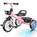Umatoll Tricycle for Toddlers 25 Year Old Ajustable Toddler Bike Outdoor Toys Birthday Gift for Girl Age 24 Trike with Light up Wheels - Image 3