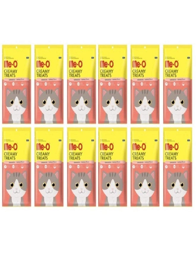 Me-O Creamy Treats - Pack of 12 (Salmon), All Life Stages, Cat