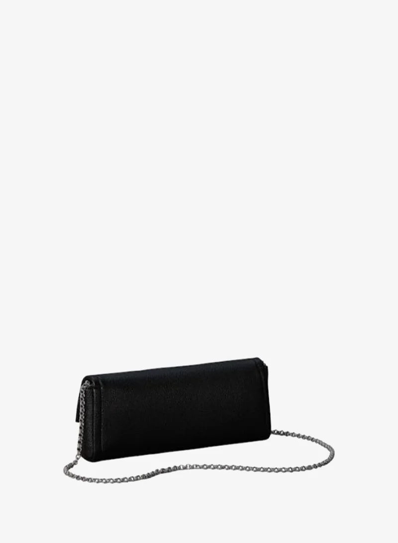Calvin Klein Emblem Pebble Grain Chain Strap Clutch