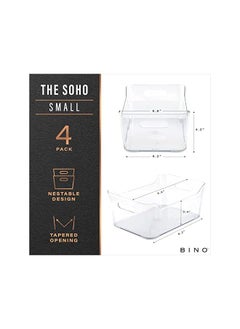 | Plastic Organizer Bins, Small - 4 Pack | The SOHO Collection | Multi-Use Organizer Bins | Pantry Organizer & Freezer Organizer Bins | Plastic Storage Containers | Bins for Home & Kitchen Org - pzsku/ZBFA83E5835C36F5F2925Z/45/_/1688648827/59115408-3c73-4b1a-9762-42e45341861e