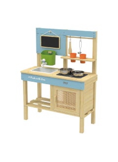 Classic World Classic World Outdoor Wooden Play Kitchen – Kids Pretend Cooking Set for Garden & Backyard, Weather-Resistant, Imaginative Role Play Toy  - Image 2