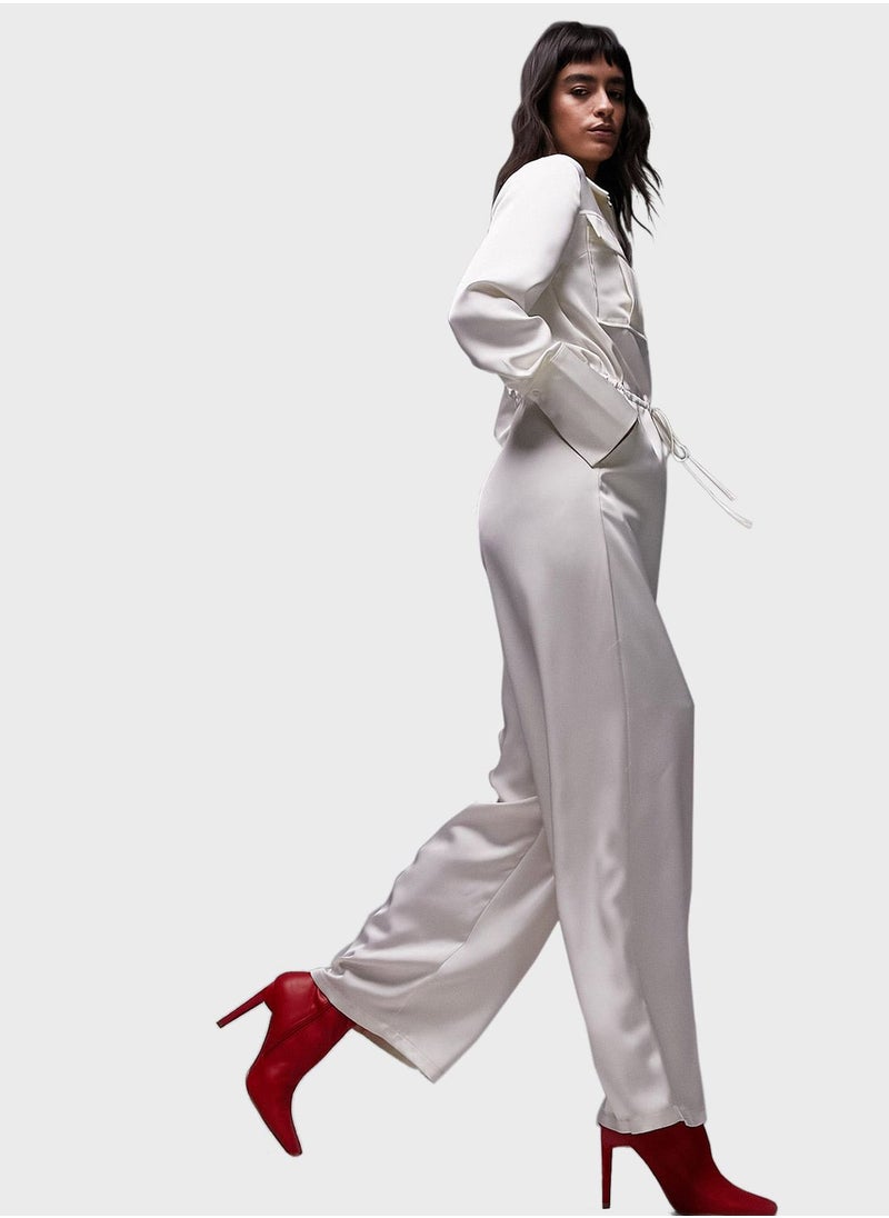 TOPSHOP Satin cargo jumpsuit  - Image 4