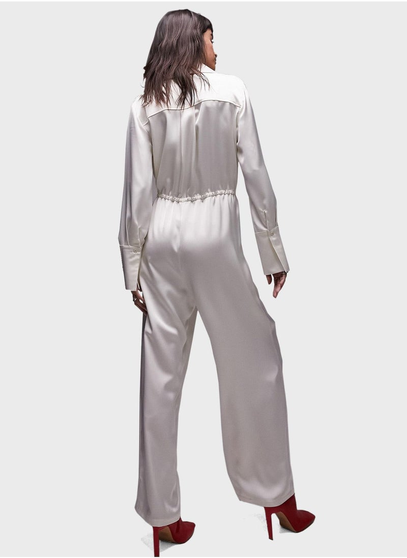 TOPSHOP Satin cargo jumpsuit  - Image 2