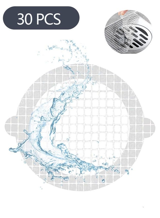 Ant 30-Piece Disposable Shower Drain Hair Catcher Stickers, Hair Catchers Anti-clogging Filter Mesh Stickers for Shower Bathtub Sink Kitchen - Image 1