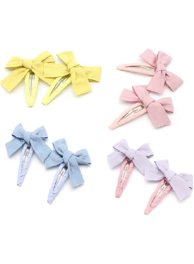 Hot&Sattion Hot & Sattion 8 Packs Baby Girl Nylon Hair Clips Hair Bows Non-slip Butterfly Clips Barrettes for Girls Baby Kids Children Toddlers Hair Accessories - Image 1