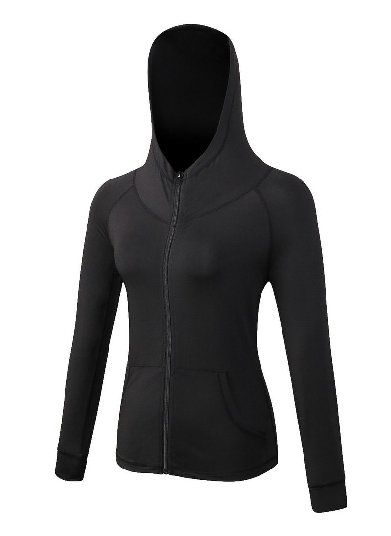 Loquat - Women Quick Dry Breathable Elastic Coat Black - Image 1