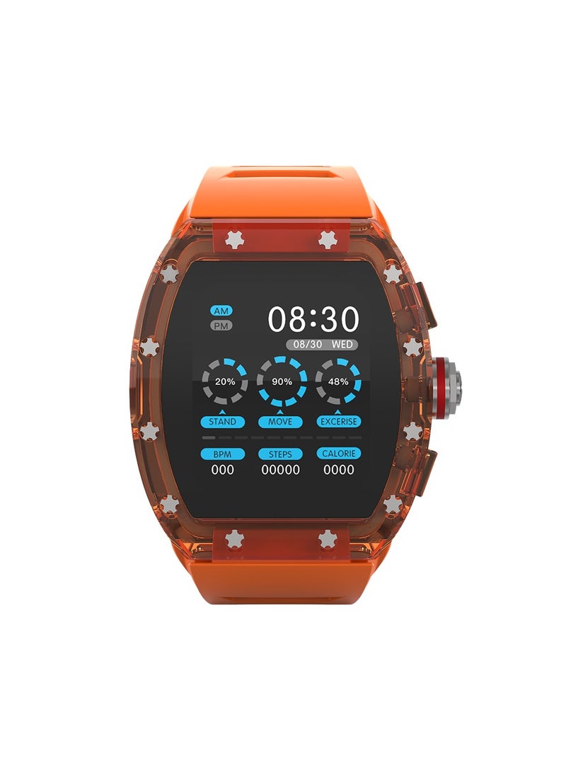 Goaltage SW01 Lucid Smart Watch with Water Resistant, NFC Payment, and Sleep, Heart Rate, Pressure, and Oxygen Monitoring - Orange - Image 1