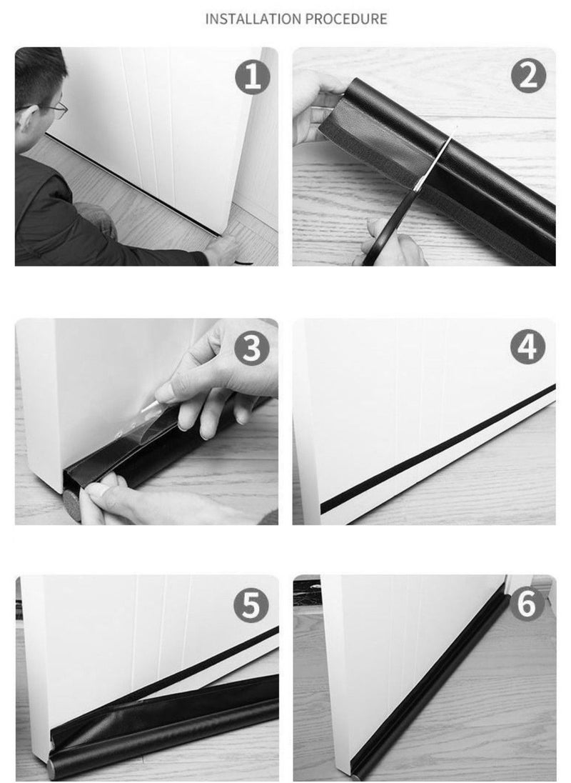 RedMapleTEK - 3-PACK Door Bottom And Door Gap Sealing Strip, Windproof, Insect-proof, Dust-proof, Light-proof And Noise-proof 3*8*96cm - Image 1