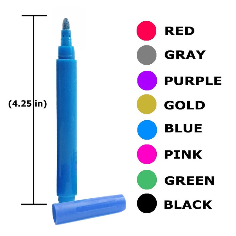 CNYMANY ANIN 8 Pcs of Wine Glass Markers, CNYMANY Erasable Washable Name It Marker Pens for Glassware Window - 8 Colors - Image 2