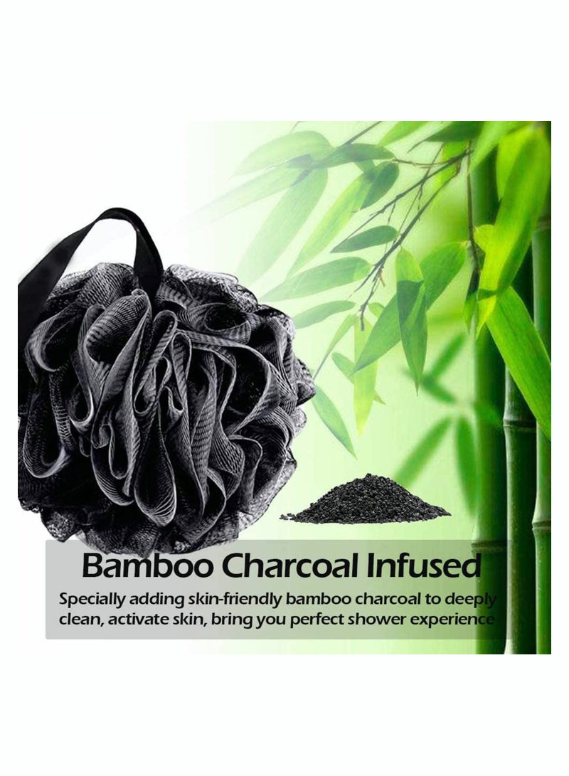 3 Pack Bath Shower Sponge Exfoliating Pouf Loofahs for Women Men Clean Soothe Skin - Image 3