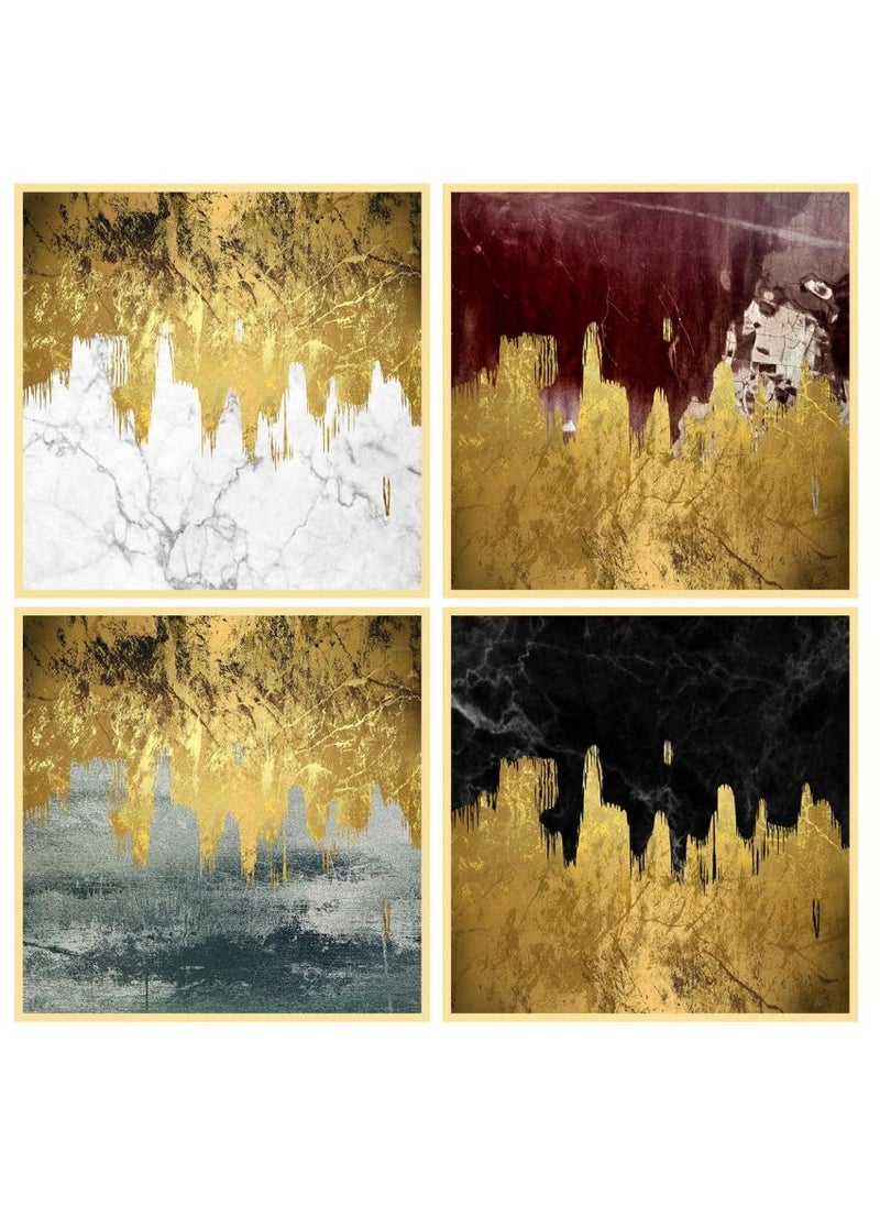 AIWANTO - Abstract Crystal Porcelain  Decorative Wall Painting Set (A B C D) - Image 1