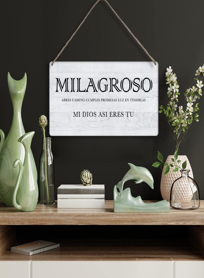 MIGUMUTU لوحة جدارية منزلية مزينة بآيات من الكتاب المقدس، تحمل اسم "ميلاغروسو أبريس كامينو"، مصنوعة من الخشب، بتصميم ريفي، تُعلق على الحائط، وتُستخدم كلوحة مسيحية. - Image 5