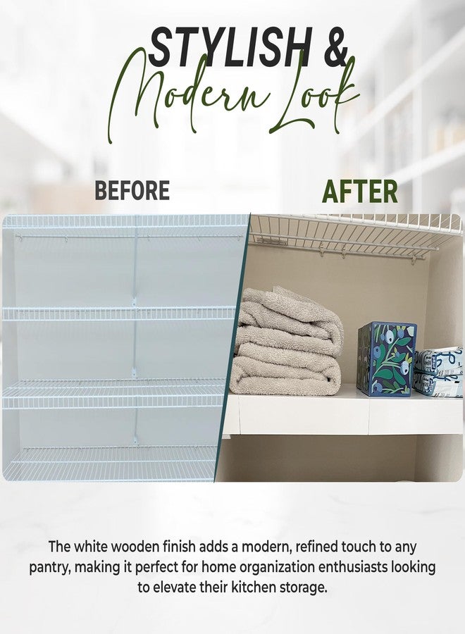 LEAPOAK Wooden Shelf Covers for 16-Inch Deep Wire Racks - Each Set Covers 36 Inches Wide Pantry Interchangeable Shelf Liners for Wire Rack Shelving, Perfect for Pantry Organization (White) - Image 4