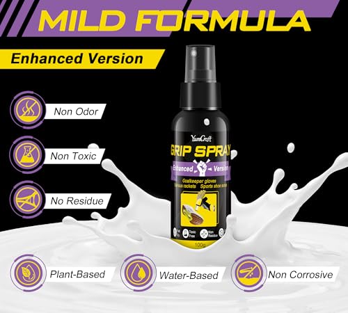 YumCraft Grip Spray, 7oz Basketball Shoe Grip Spray, Anti-Slip Traction Enhancer with Long-Lasting Performance, Grip Power and Balance Control for Basketball Soles, Goalkeeper Gloves, Golf, Various Rackets - Image 2