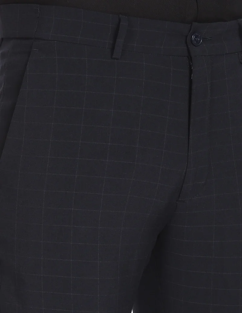 Arrow Dark Blue Jackson Super Slim Fit Formal Trousers for Men | Best Price UAE