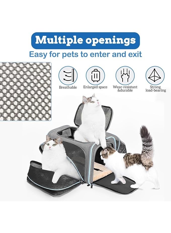 تراسل حاملة القطط والكلاب من تراسل - حقيبة سفر للحيوانات الأليفة، ناعمة الجوانب وقابلة للتمدد، معتمدة من شركات الطيران | حاملة قابلة للطي والحمل مع وسادة قابلة للإزالة للقطط والجراء والحيوانات الصغيرة - Image 3